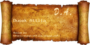 Dusek Attila névjegykártya
